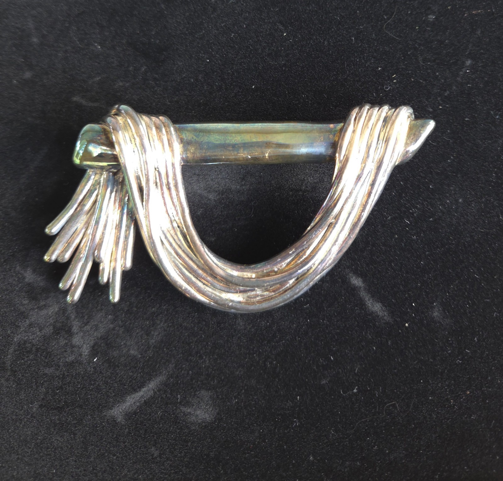 Vintage Israeli Modernist Sterling Silver Hand Brooch Pin Wire Wrapped 925 31g