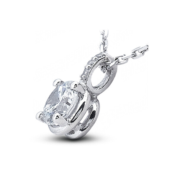 1/2 Carat G SI1 Round Cut Natural Certified Diamonds 18kw Gold Classic Pendant