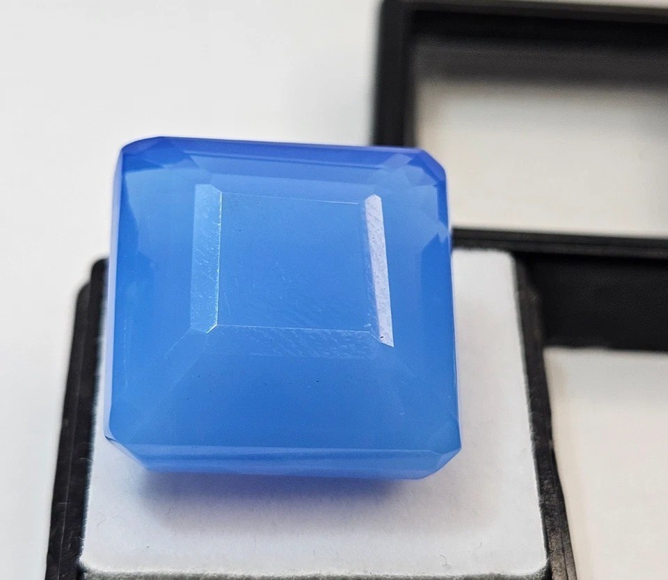 Square Cut Cornflower Blue Opal Welo 58-60 Ct Natural Loose Gemstone
