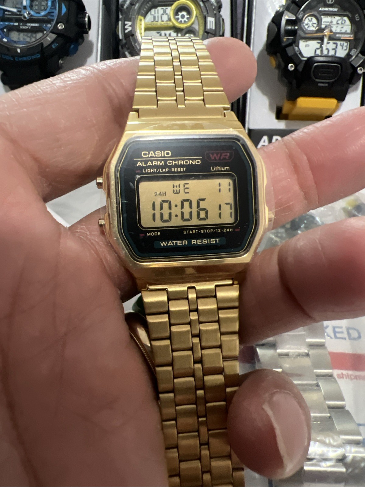 CASIO Unisex Wrist Watch A-159WGEA-1DF🎁Chronograph(NICE WATCH!)🥶