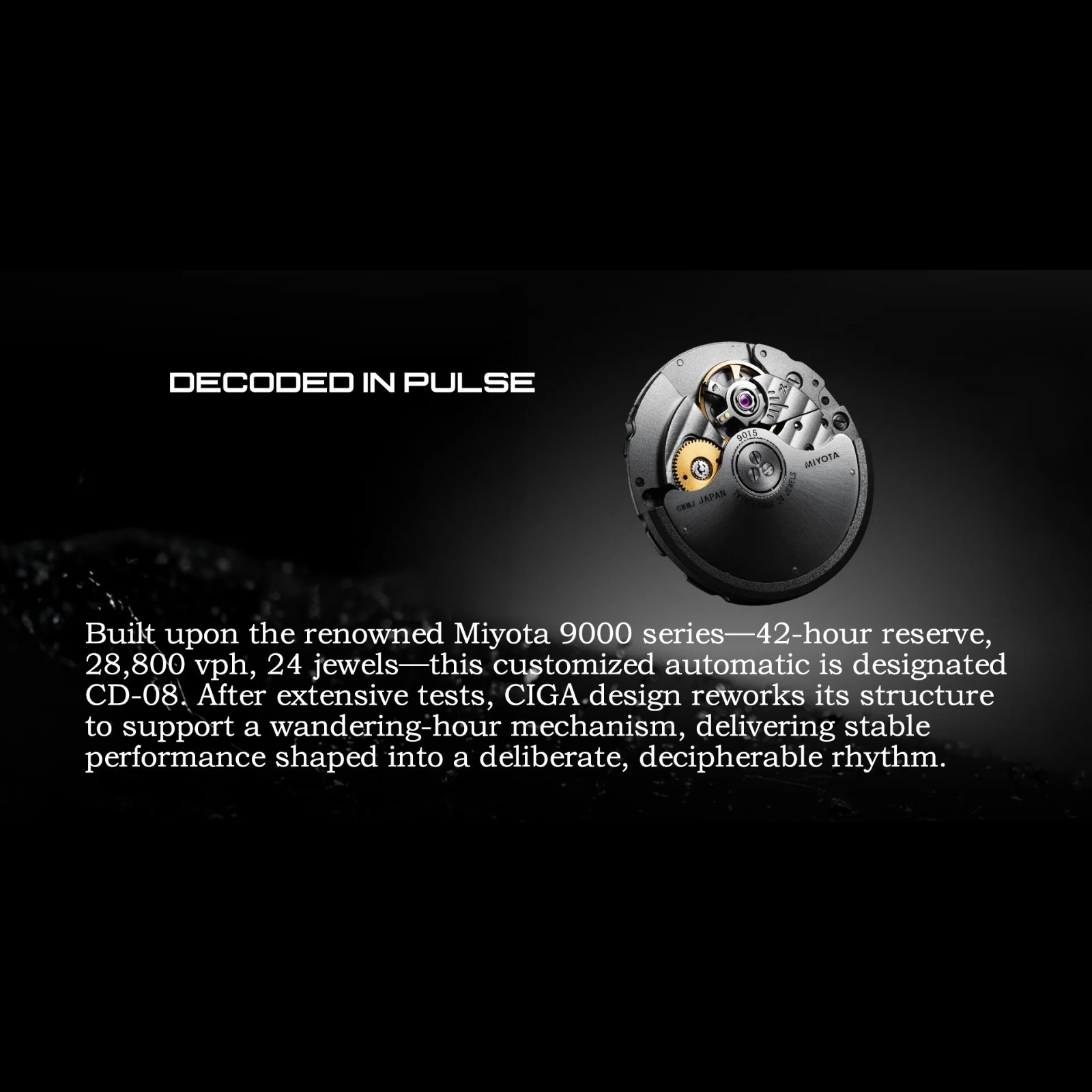 CIGA Design Time Cipher Automatic Wandering Hour Mechanical Watch