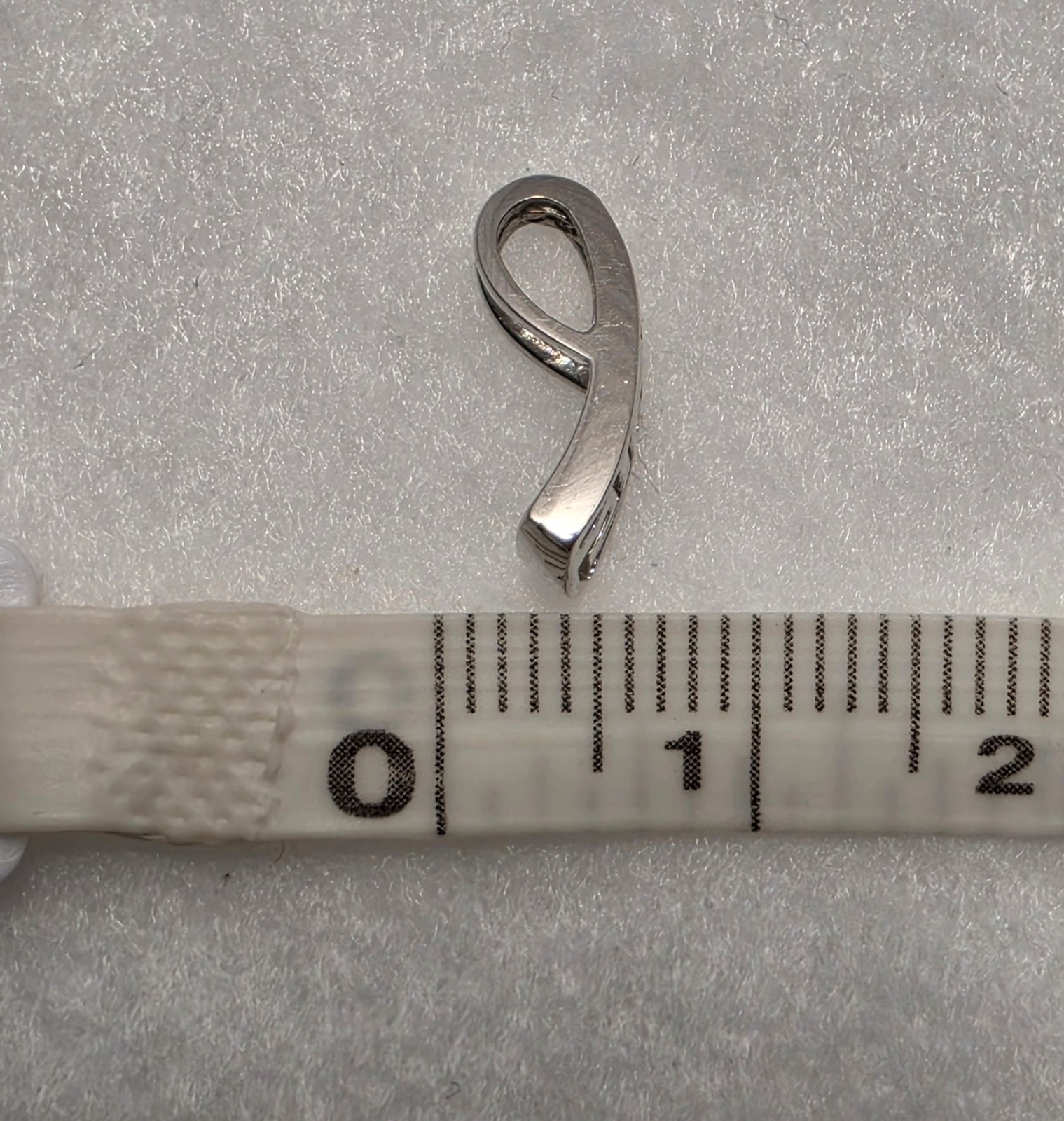 14k White Gold Dainty Greek Key Design Minimalistic Pendant 13mm long no chain