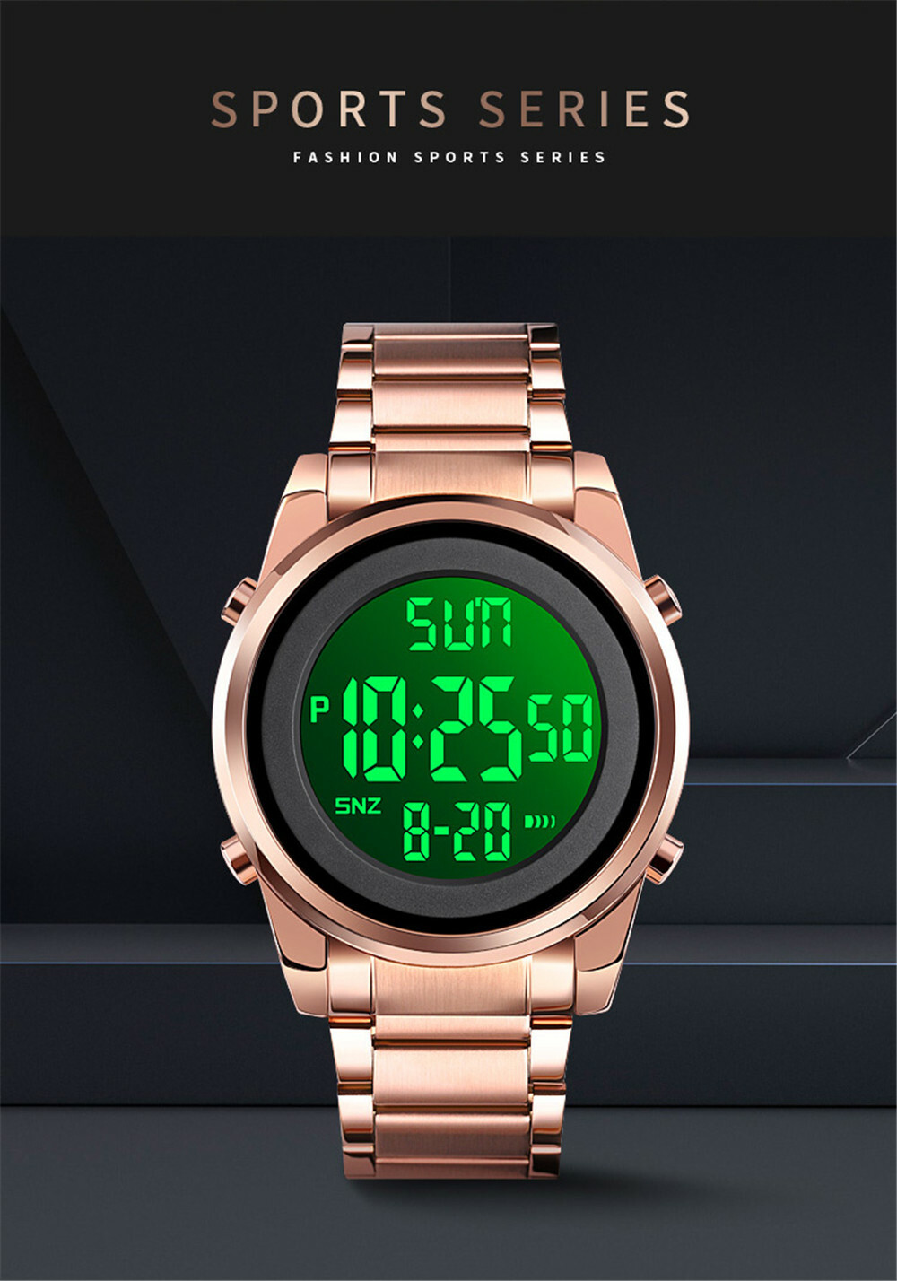 SKMEI Digital Men Watches Steel LED Wristwatch Male Electronic Alarm Watch Gifts