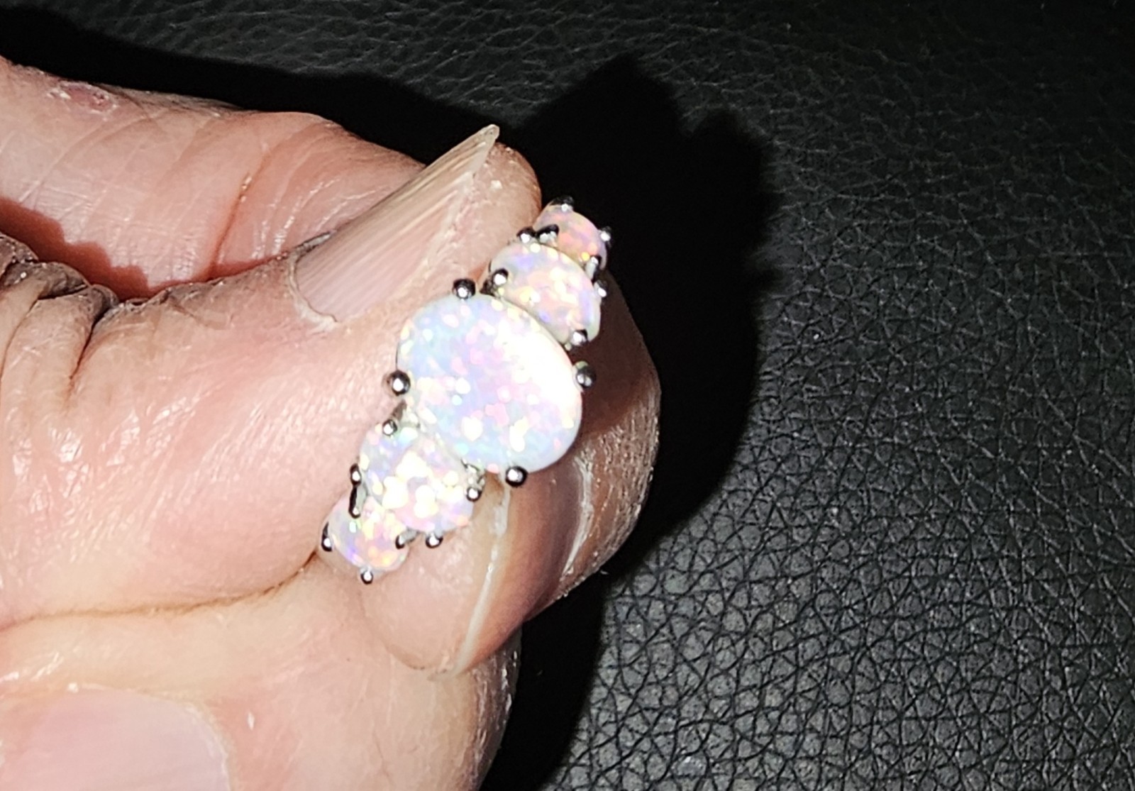 Elegant design Fire Opal Rings In Silver Ring Size 8