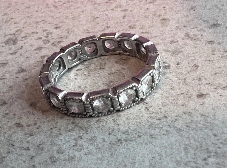 Fuzion Creation FZN Sterling Silver Cubic Zirconia Band Ring 925 Size 8 Read! C9
