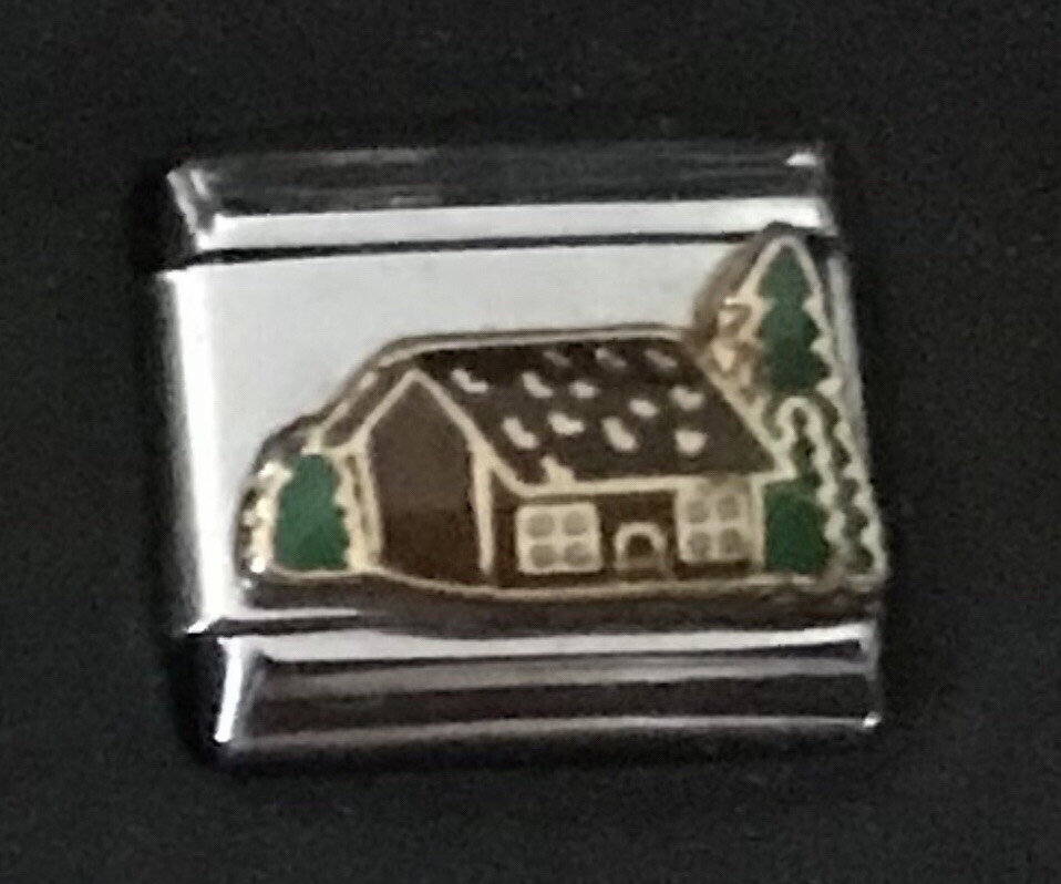 Cabin in Woods Wholesale Enamel Italian Charm Link 9MM K30