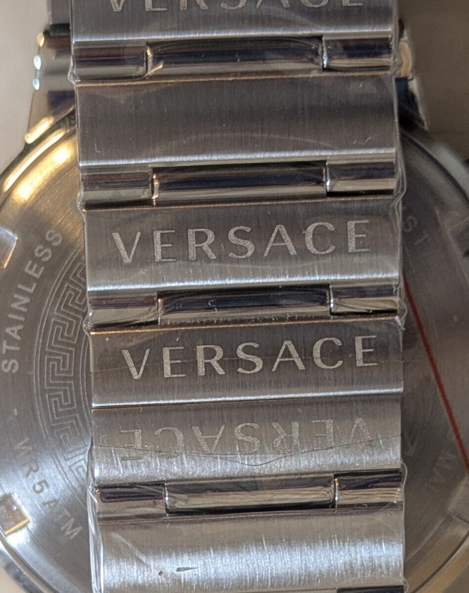 [B1P] VERSACE Greca Logo Chrono VEZ900121 Green Silver Watch [y2v]