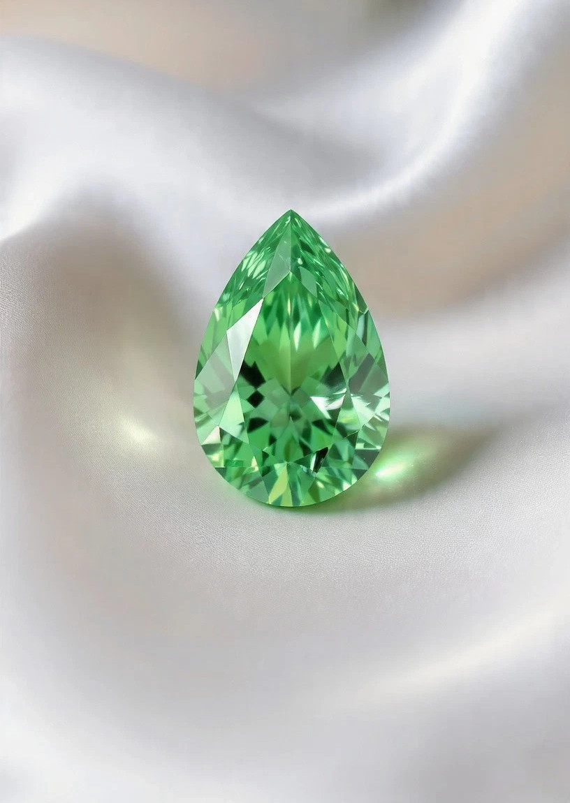 4.70 CT Natural Green Diamond Pear Cut 10×14 mm VVS1 D Grade IDGL Certified