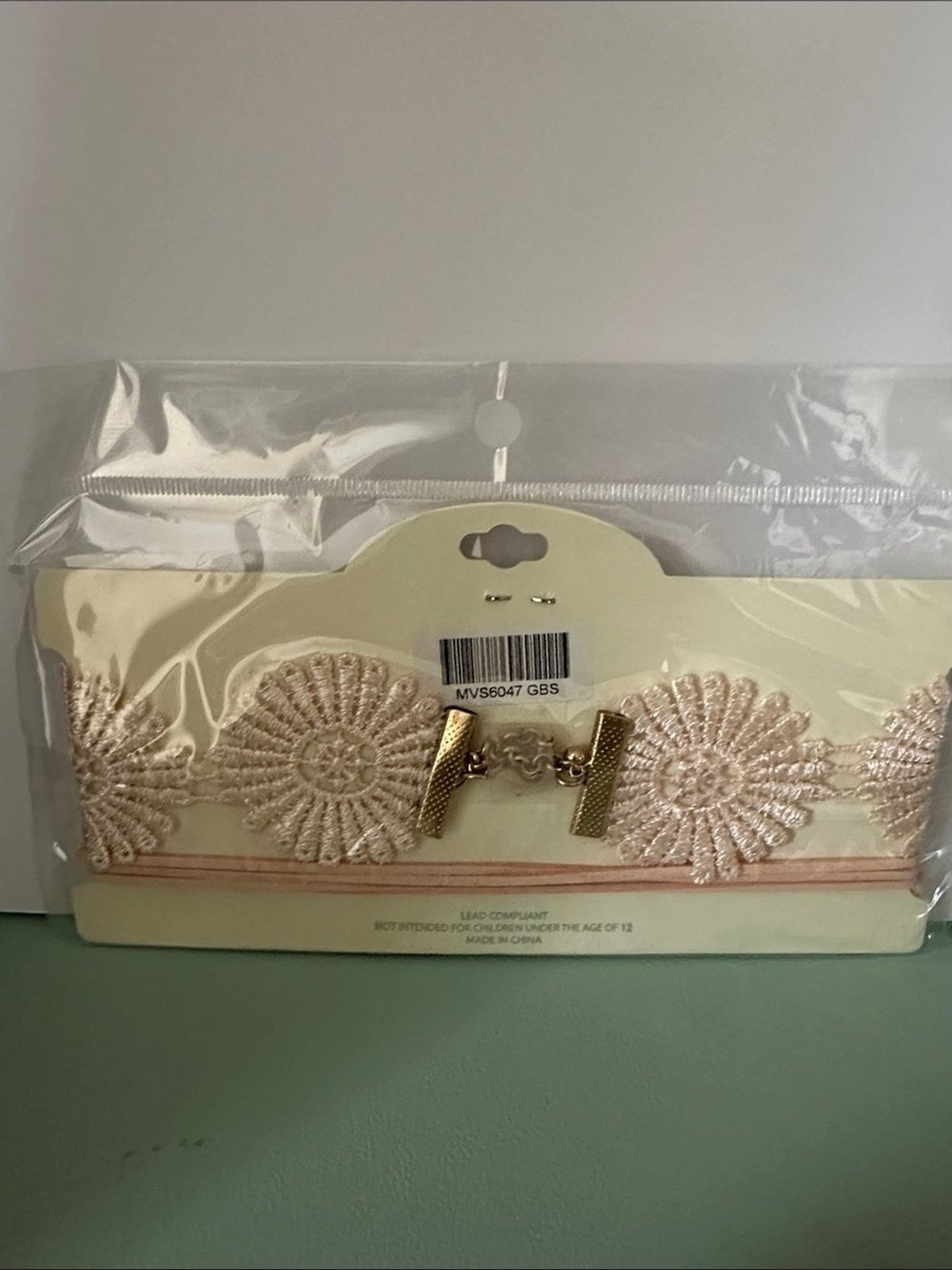 MIA Pink Crochet Floral Tie Belt with Gold-Tip Accents