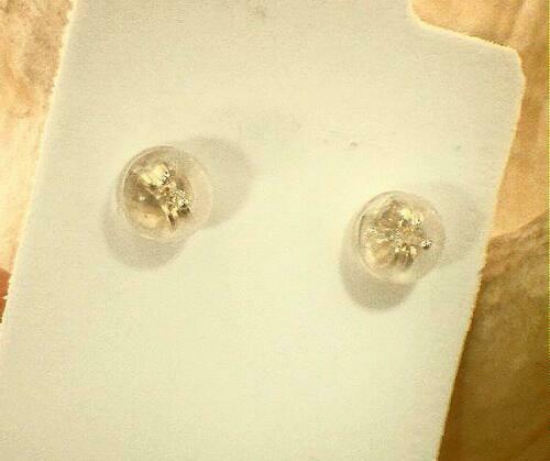8MM 14K YELLOW GOLD GOOD FORTUNE TEARDROP LAVENDER JADE DANGLY STUD EARRINGS #1