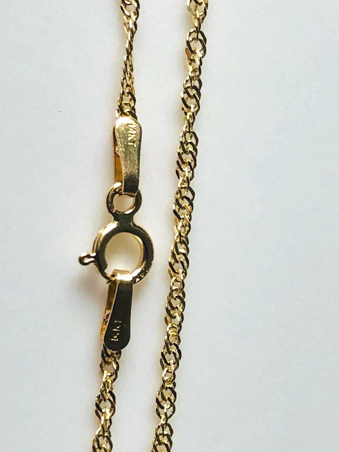 14K Solid Yellow Gold 025Y Singapore Chain W: 1.2 mm Length 20 inches (50 cm) 12