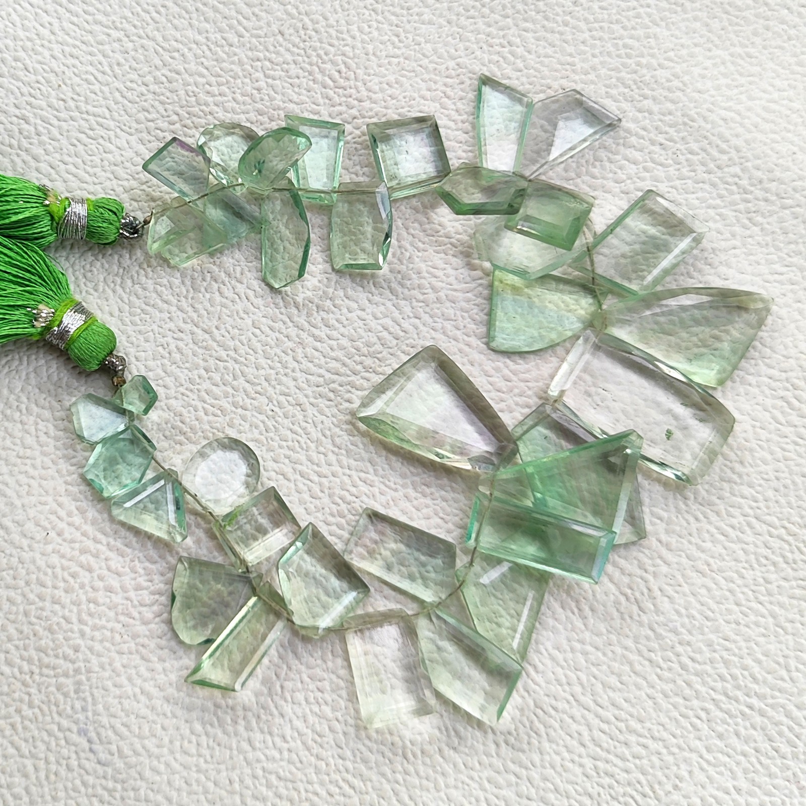 Natural Brazil Fluorite Faceted Cut Stone Beads 10-22mm 7″ Strand Jewelry Gems