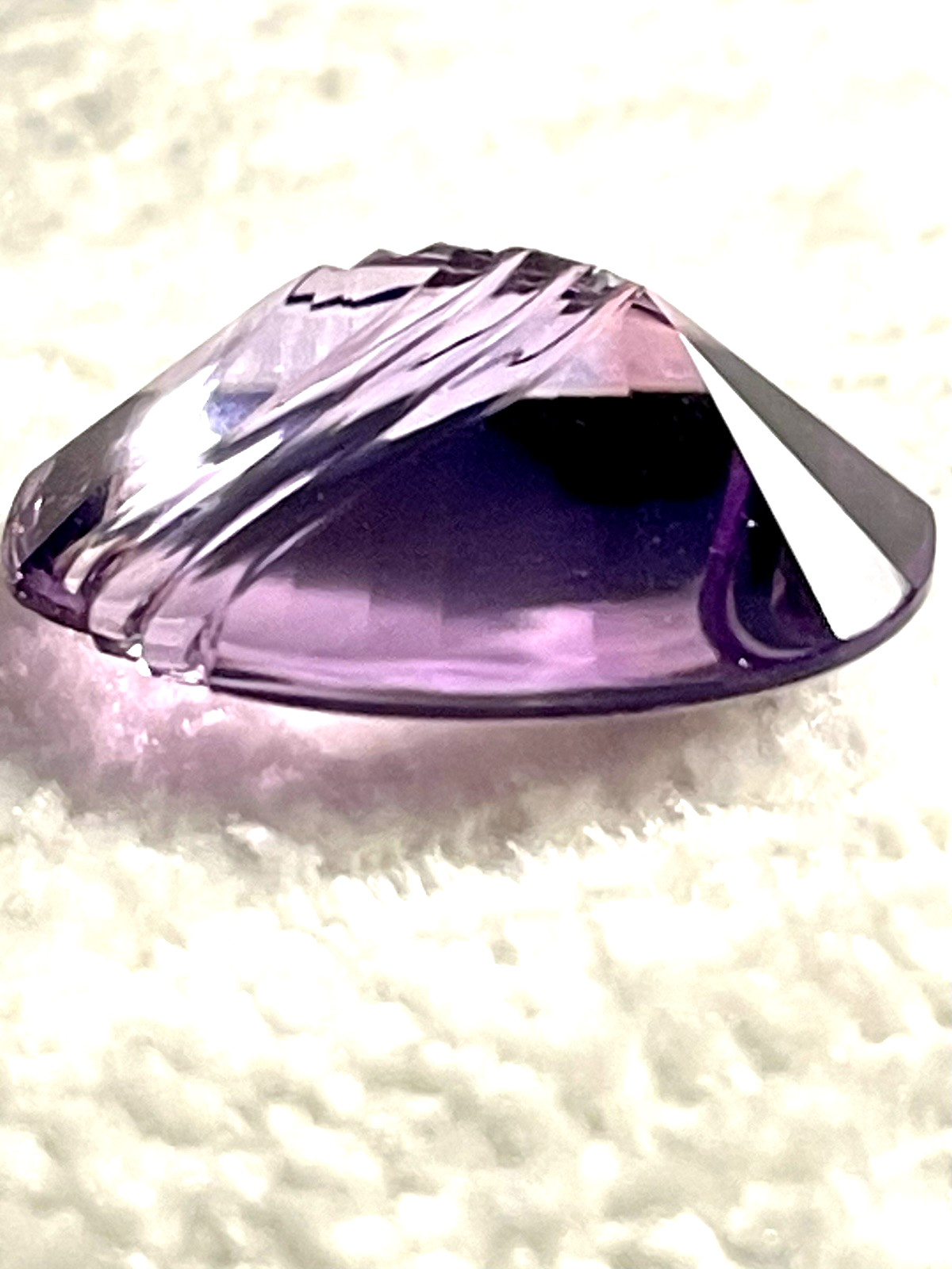 Beautiful Rose de France Quartz Gemstone,Special Laser Cut,11.75cts,19.5X15.2 mm