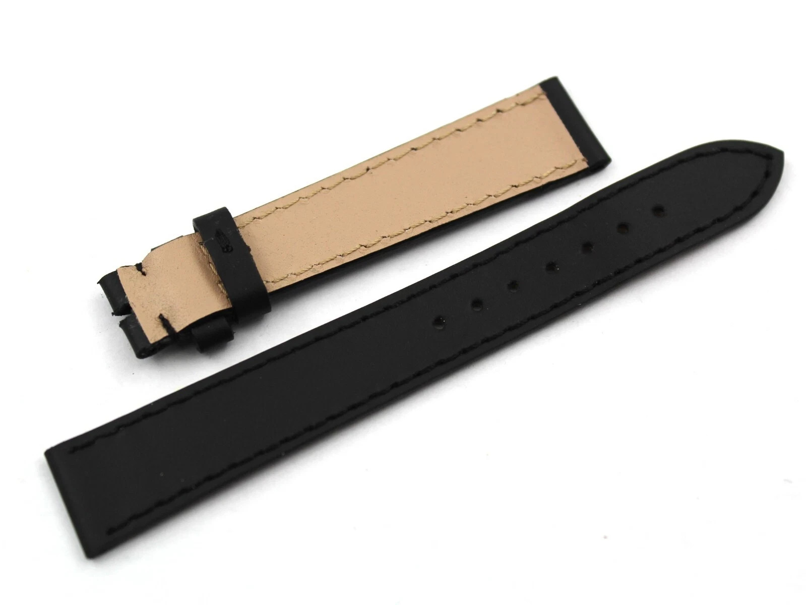 Handmade Genuine Black Leather Strap 16/14mm Handmade Made Italy Lady