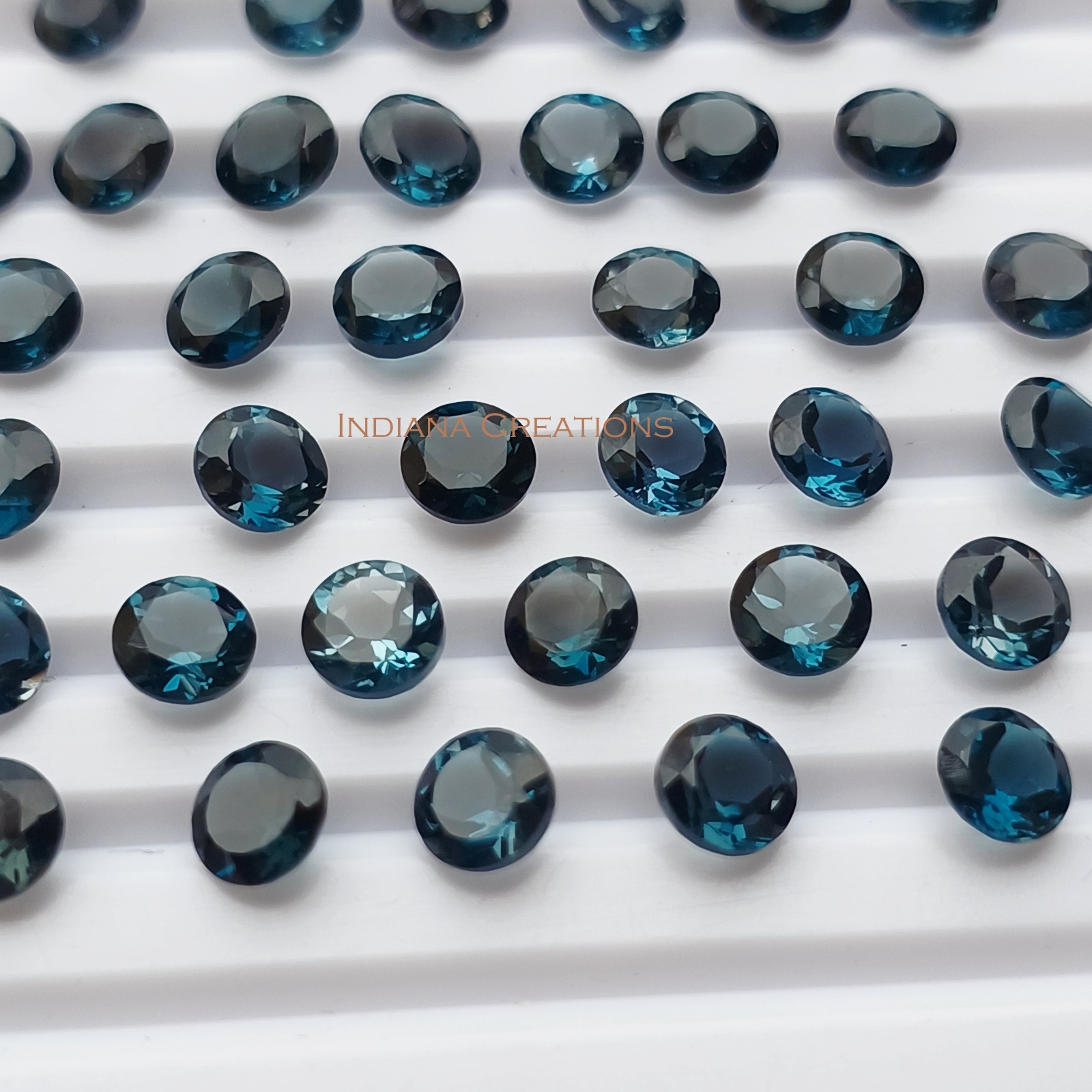 Natural London Blue Topaz Round Faceted Cut 3mm To 8mm Loose Gemstone