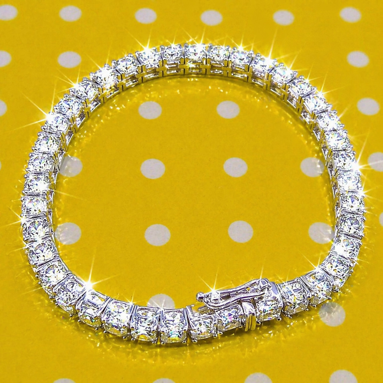7″ Inch Long Tennis Wedding Bracelet 7 CT Asshcher Cut VVS1 Solid 14K White Gold