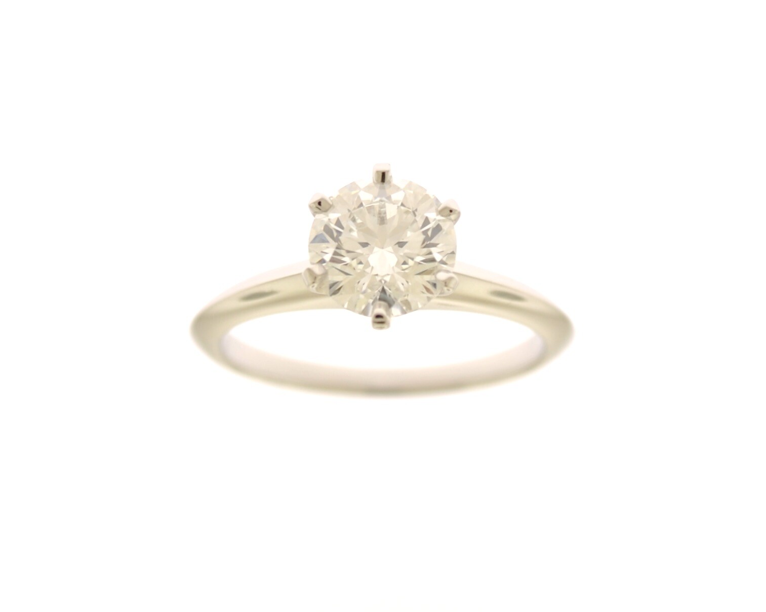 Tiffany & Co. Platinum PT950 1.37 Carat H VS1 Diamond Solitaire Engagement Ring