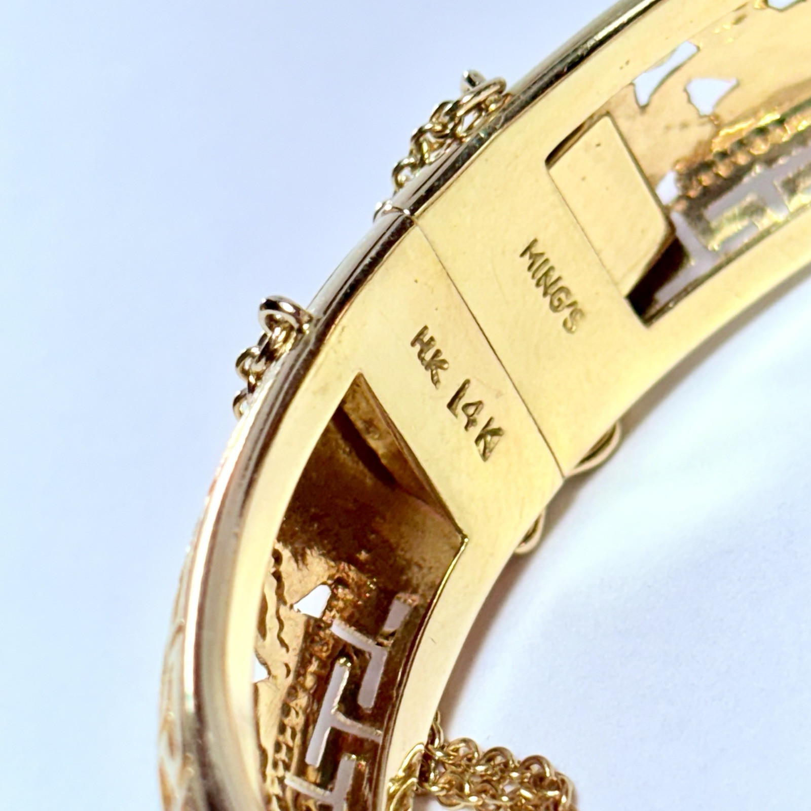 Ming’s Honolulu 14K Yellow Gold Double Phoenix 14mm 7″ Hinged Bracelet 25.0g