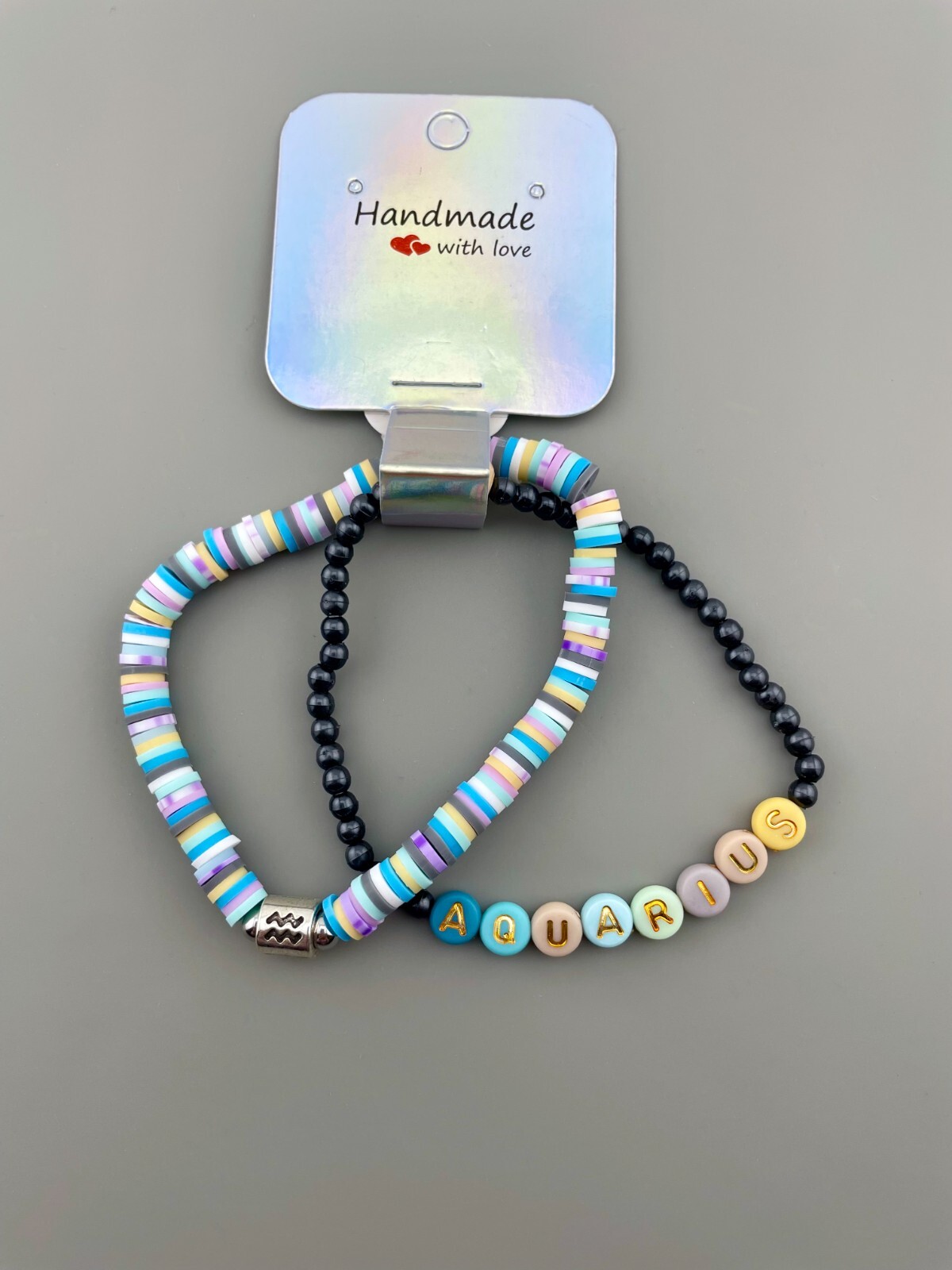 Aquarius Zodiac Bracelet NWT Zodiac Horoscope Charm Bracelet with Heishi