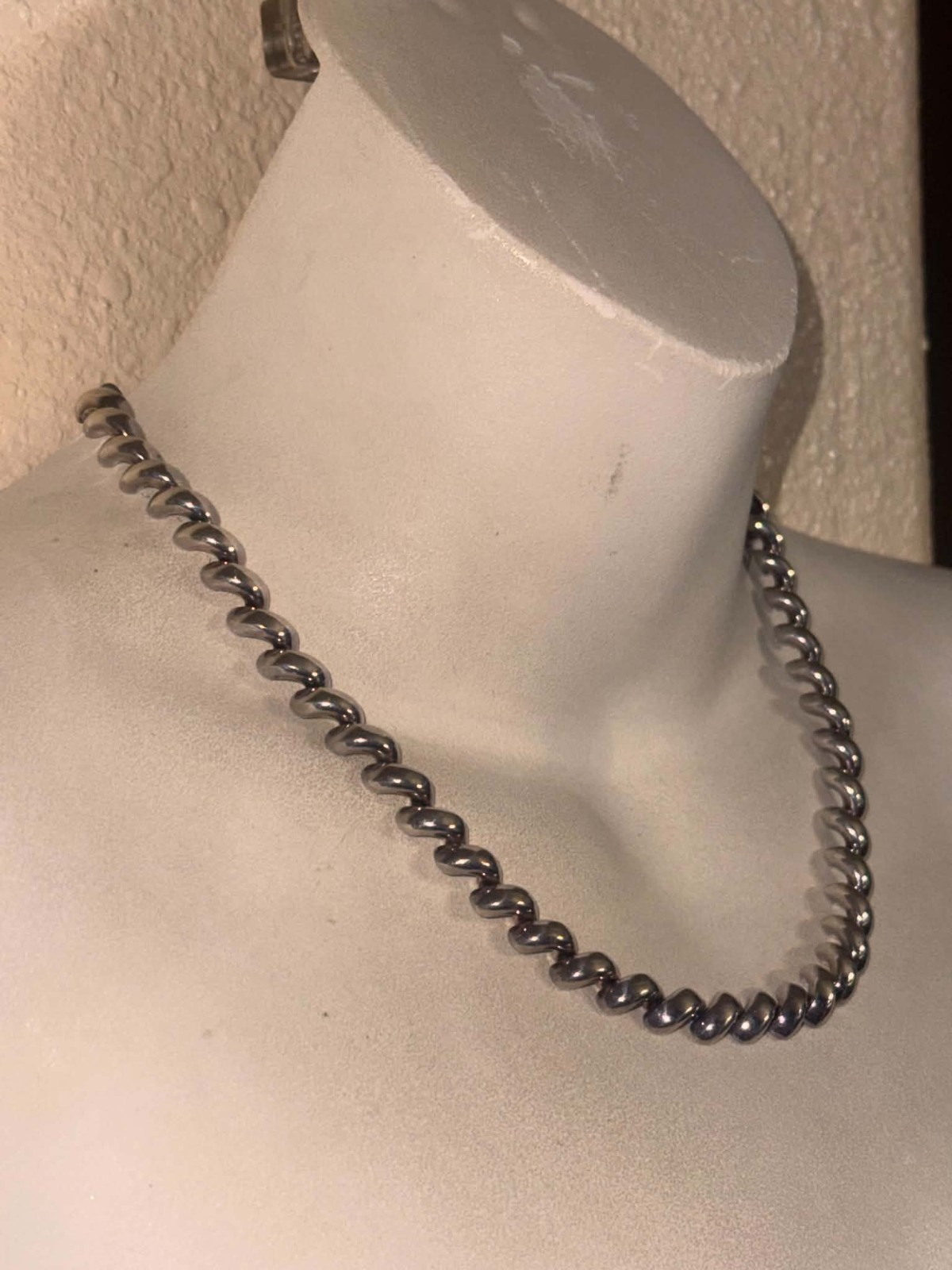 Vintage San Marco 925 Sterling Silver Macaroni Link Chain 19” Necklace 45 Grams