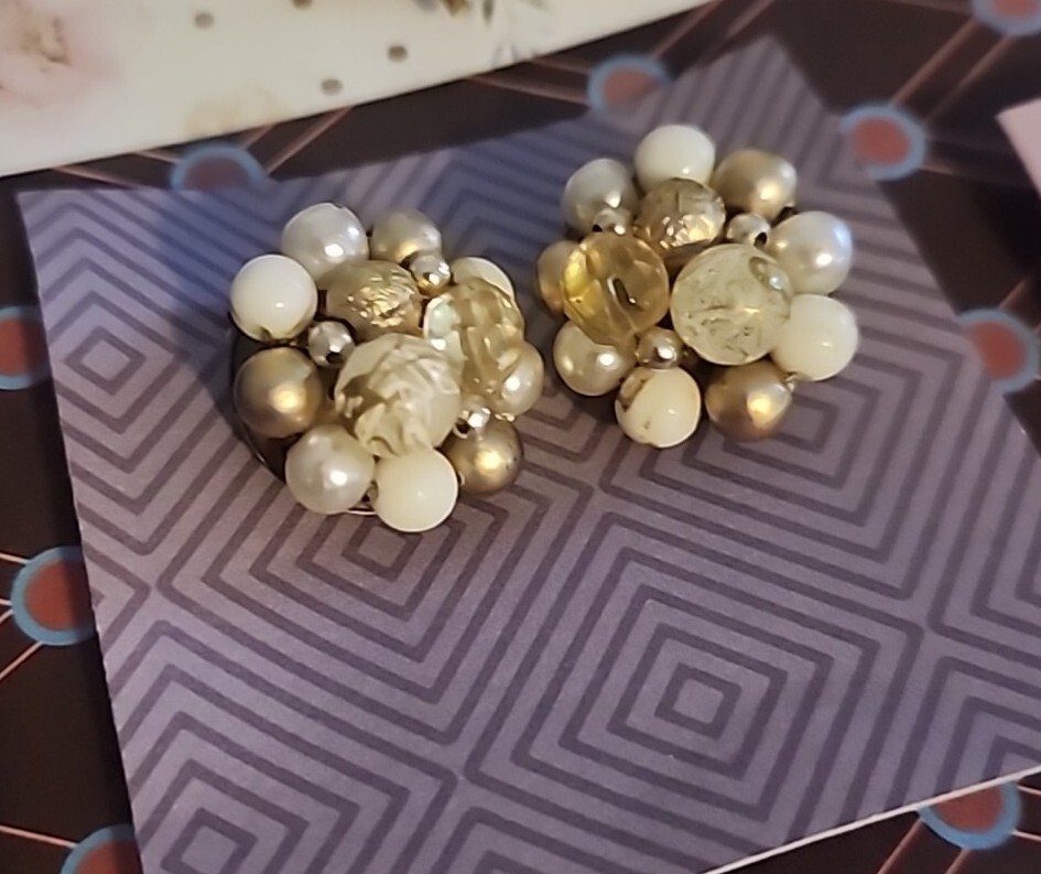 Vintage Lot Of Midcentury Jewelry Brooches, Earrings, Necklace. One Marked JJ.