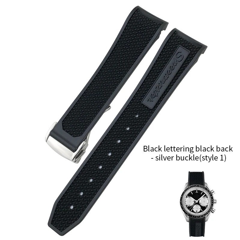 18mm 19mm 20mm 21mm Rubber Watch Band Strap Fits Omega Speedmaster MoonSwatch