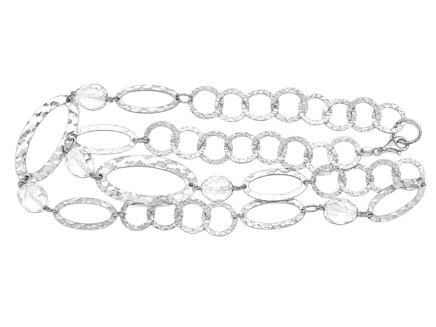 Milor Sterling Silver 925 Necklace with Rock Crystal – Made in Italy 1990s