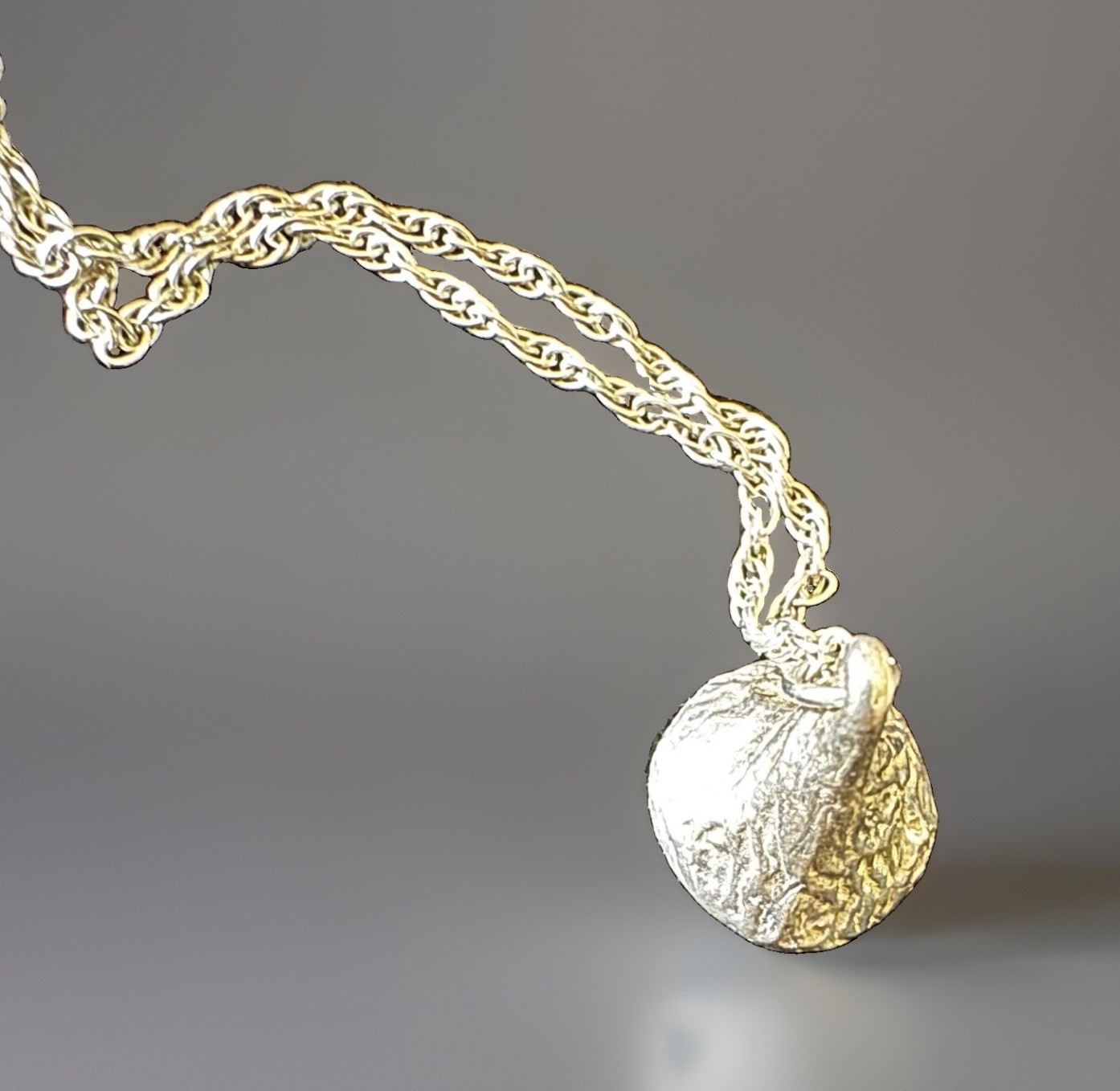 Vintage 925 Sterling Silver JCF Hershey Kiss Pendant Rope Necklace 18”