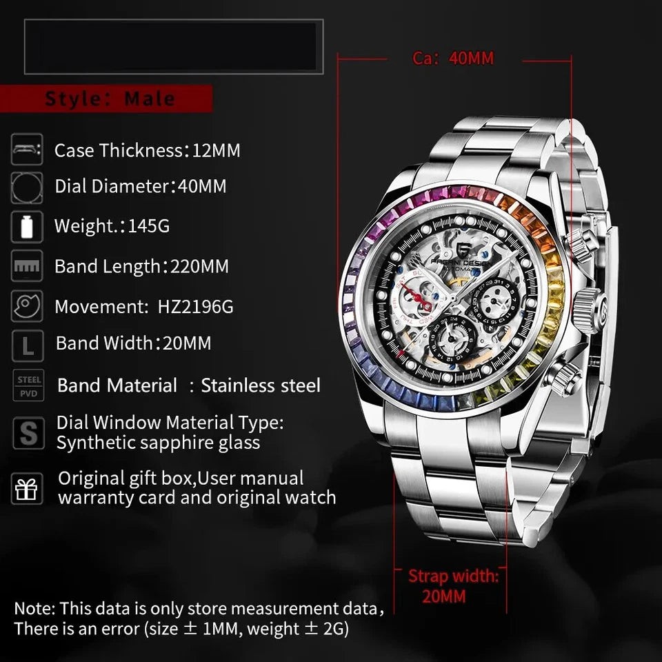 Pagani Design PD-1653 Rubber Black Men Automatic Watch