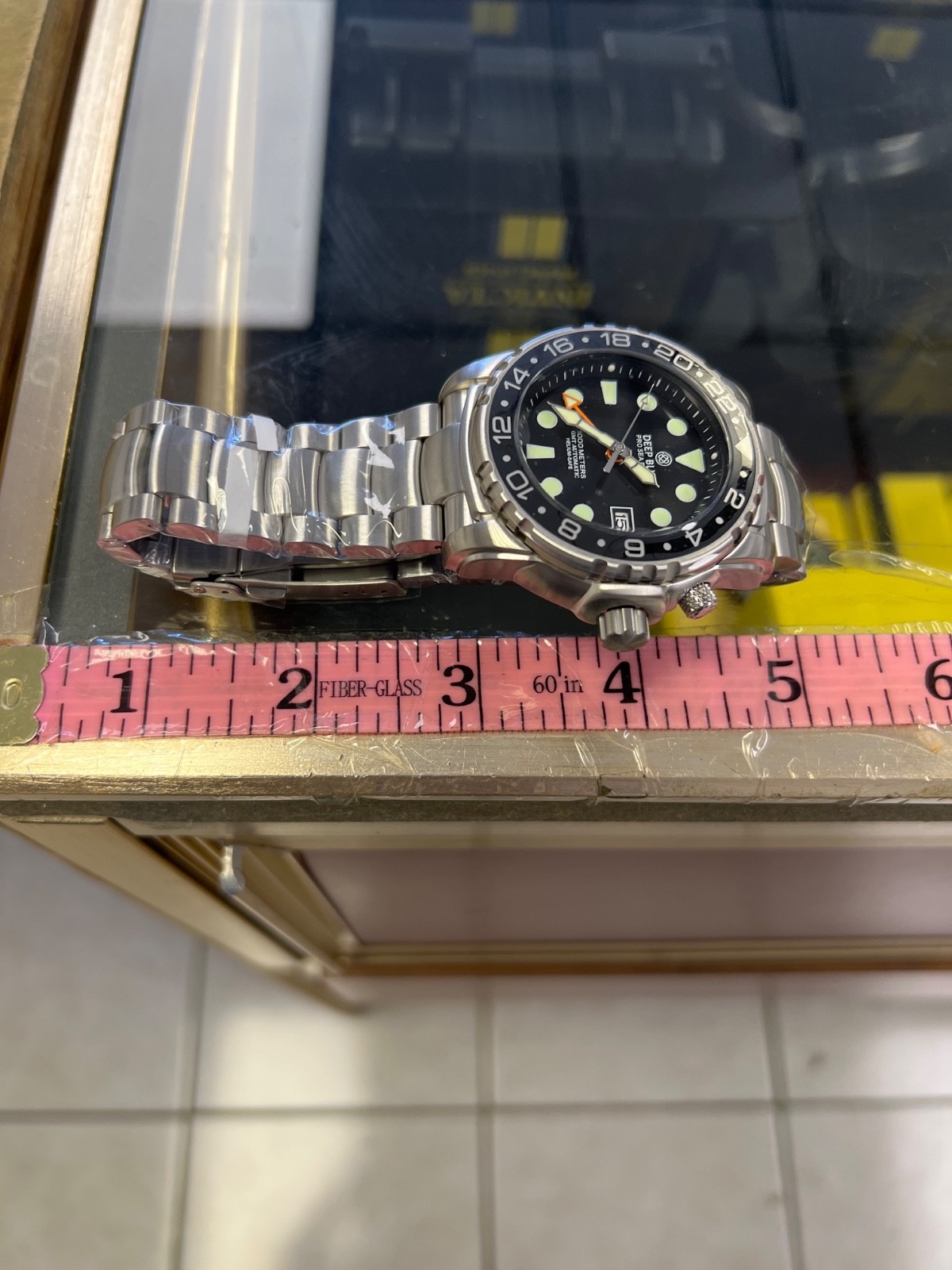 Authentic PRO SEA🎁DIVER 1000M GMT AUTOMATIC BLACK/BLUE BEZEL-BLACK DIAL (BNW)!