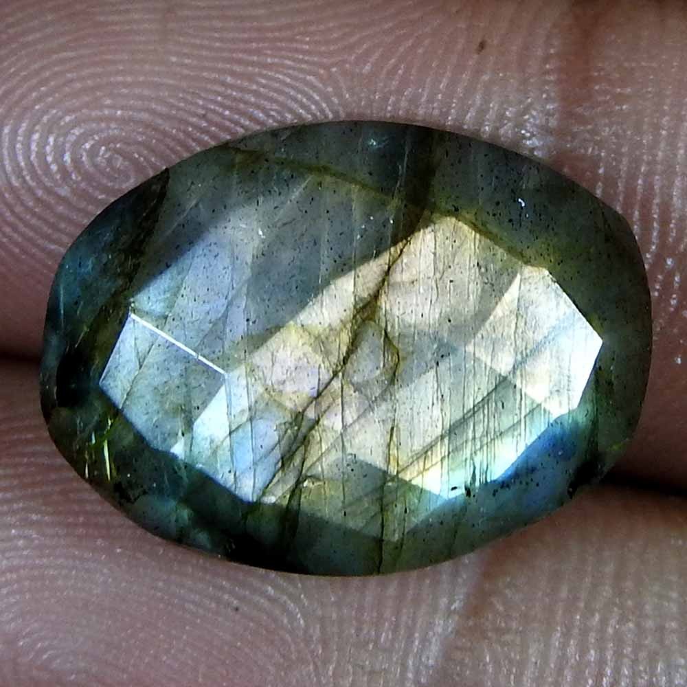 14.45Cts100%Natural Blue Cut Power Labradorite Oval Cabochon Loose Gemstone