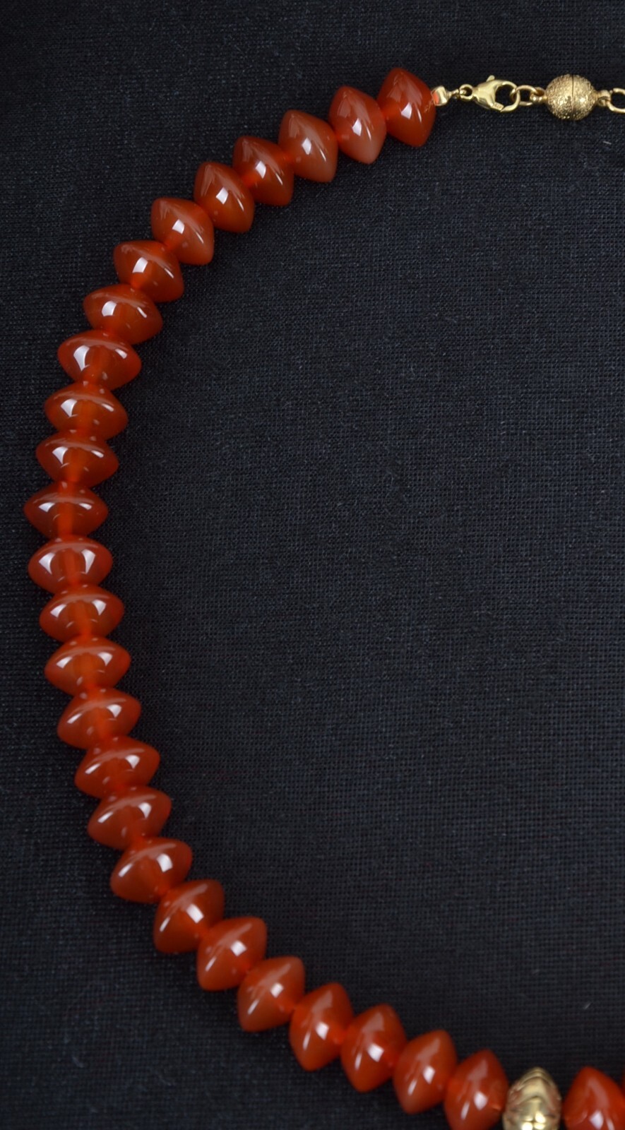 Real Pearl Necklace Agate Beads Terracotta 123g 52cm Long Gemstone Jewellery