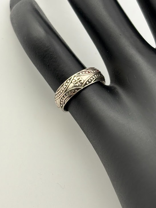 925 STERLING SILVER SOUTHWESTERN STYLE 5.4MM TOE PINKY RING SIZE 3.5 ADJUST 1419