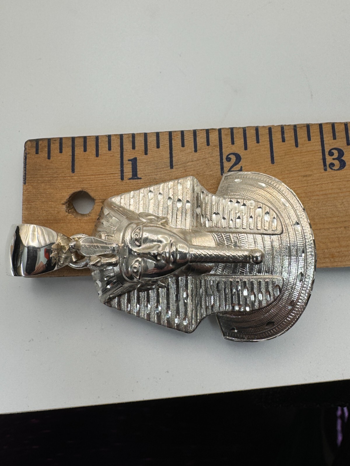 2.75″ Large Pharaoh King Tut Pendant Ancient Egypt Royalty Charm 925 45.4g