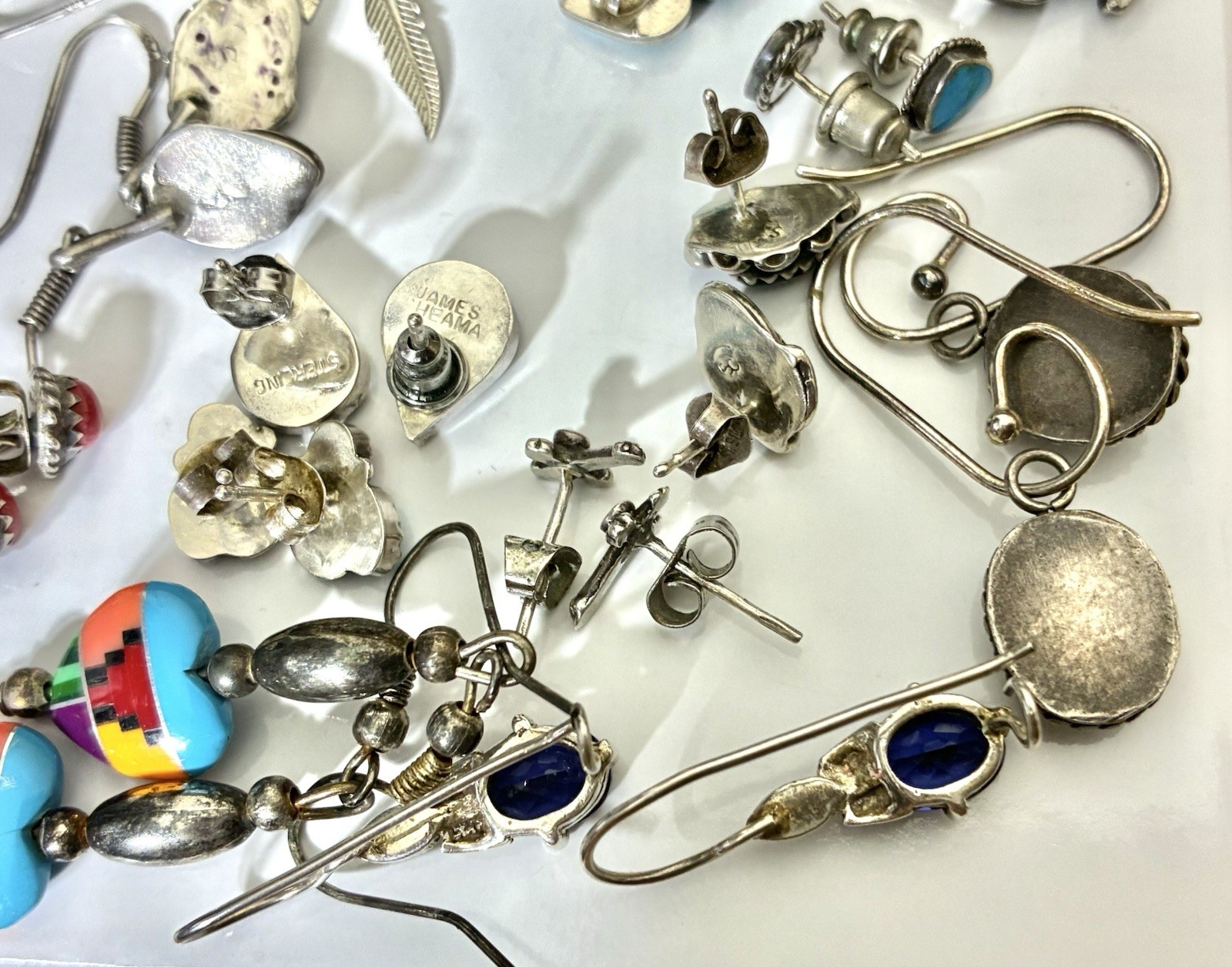 Sterling Silver Southwest Earrings Lot Turquoise 13 Pairs 925