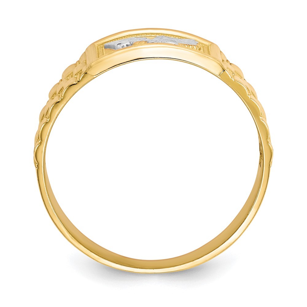 10k Yellow Gold & White Rhodium Eagle Men’s Ring Size 10