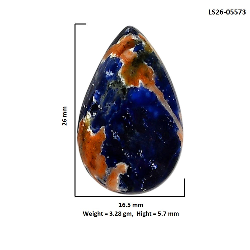 Natural Sodalite 16.5x26x5.7 mm Pear Shape Polished Gemstone LS26-05573