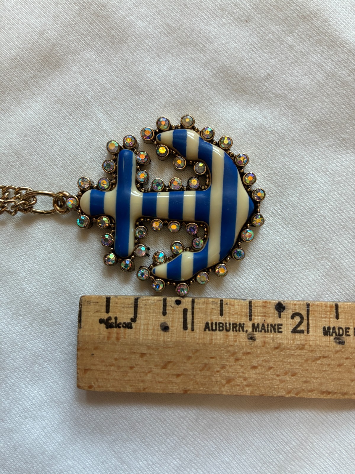 Betsey Johnson Necklace Bracelet Nautical Statement Anchor Charms Pearl BJ141