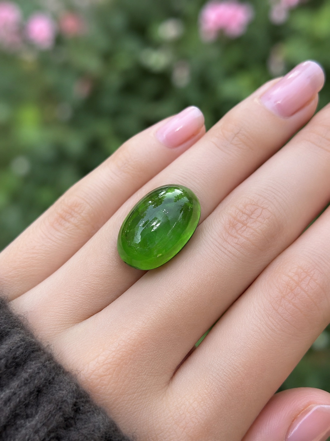 50 CT TOP QUALITY CABOCHAN PERIDOT LOOSE GEMSTONE (23.80x 17.05x 13.0 mm)