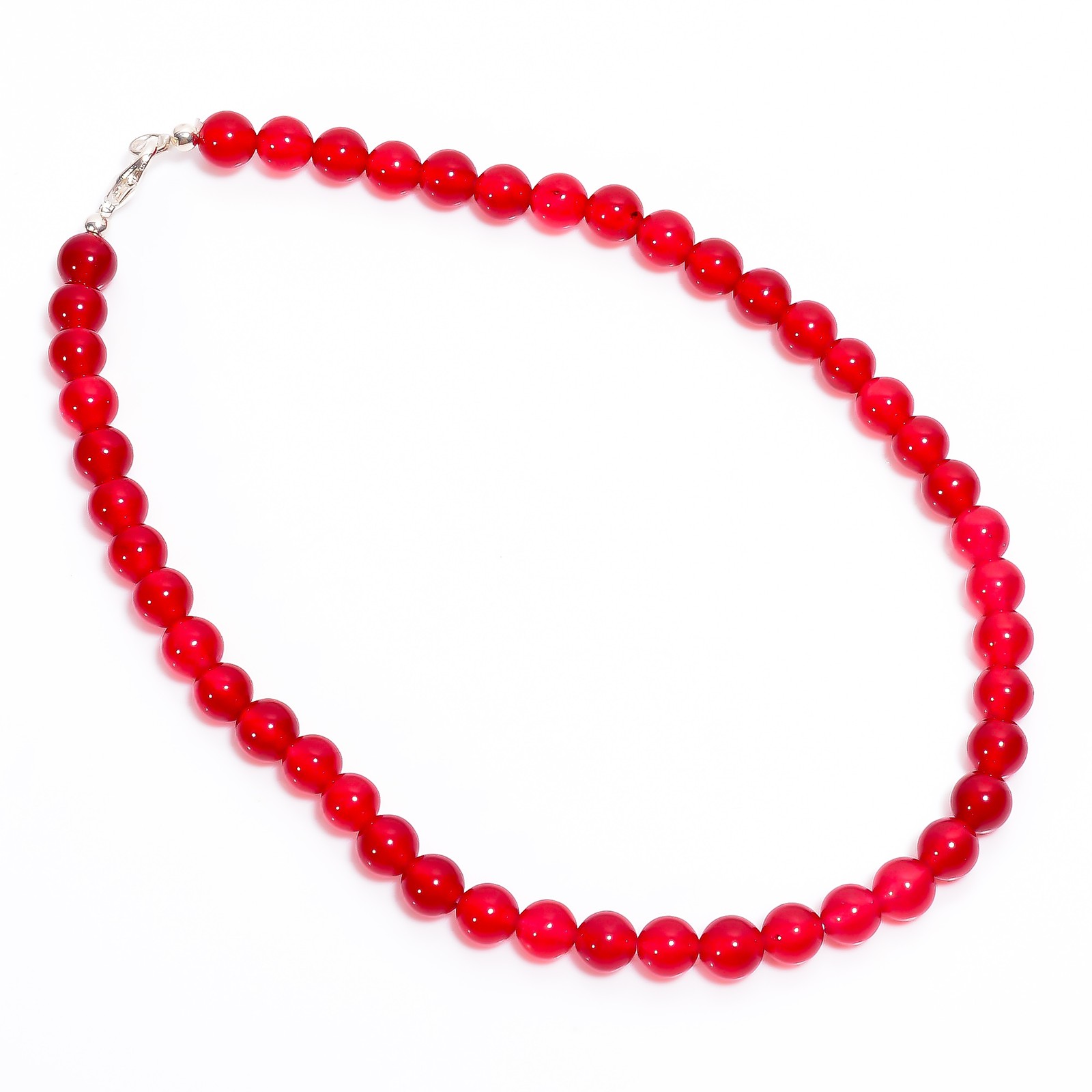 Natural Jade Gemstone Round 8 mm Smooth Beads 15.5″ Stretchable Necklace NN-50