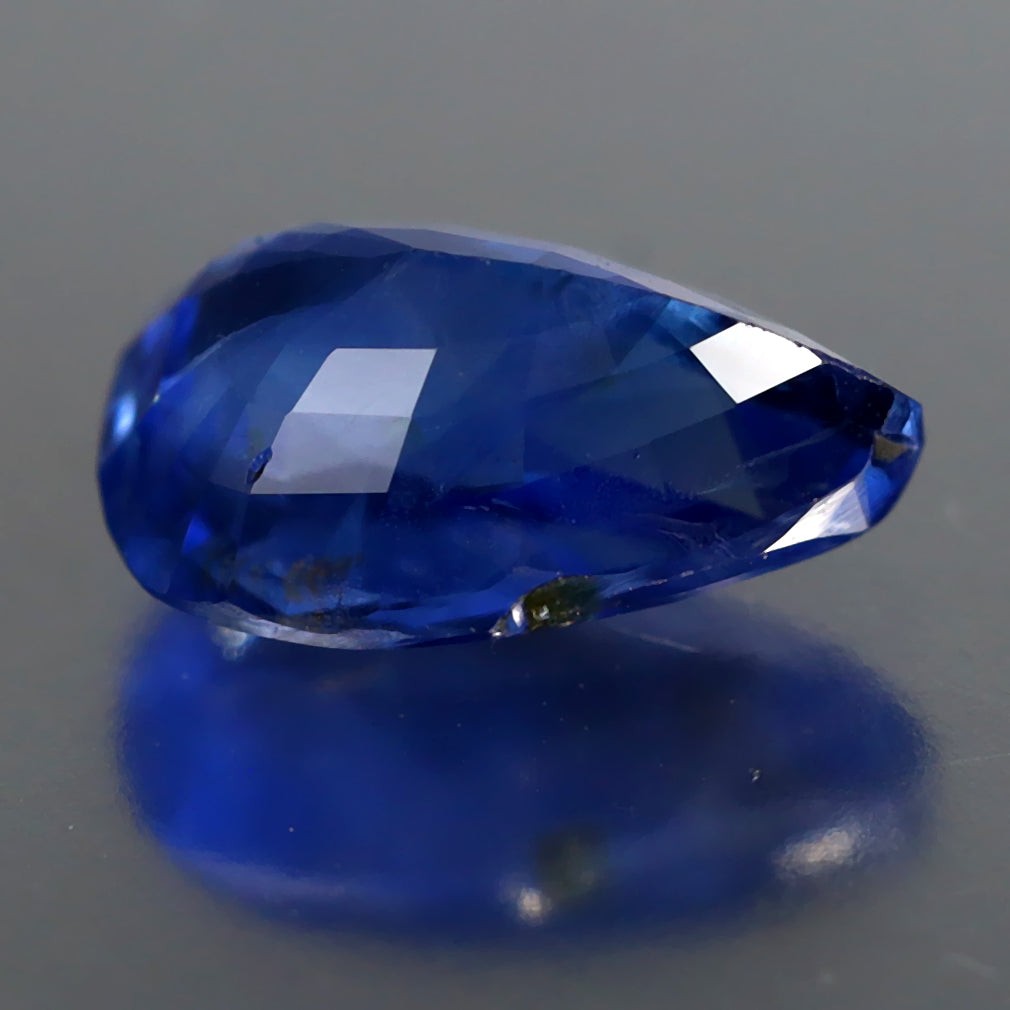 GIA Certified 1.08 ct Shimmering Pear (7.60 x 4.77 mm) Unheated Blue Sapphire