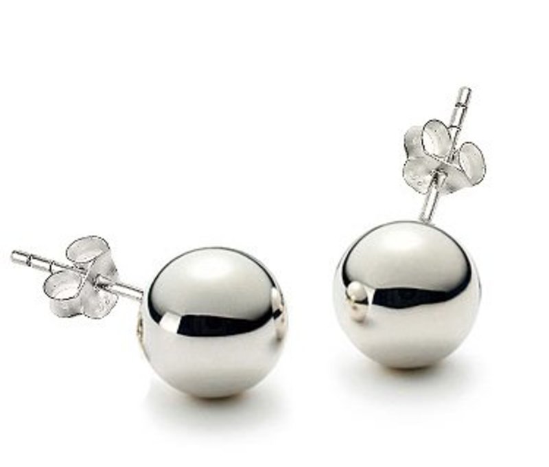 Sterling Silver Round Ball Stud Post Earrings