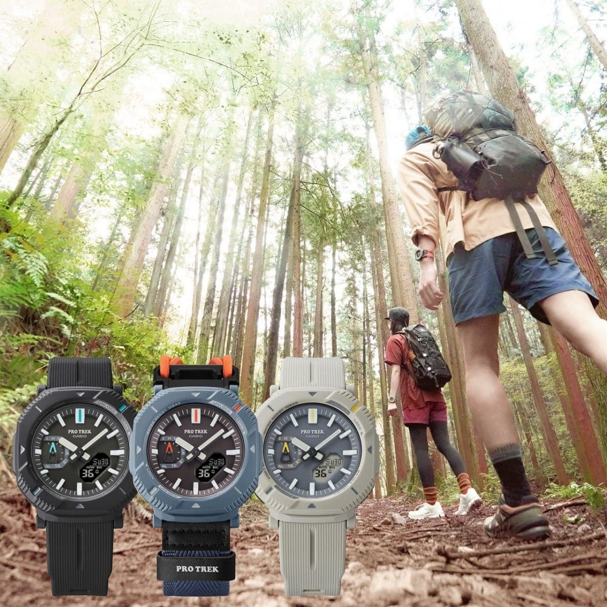 CASIO PROTREK PRJ-B001B-2JF Hiker Line Gray Tough Solar Diver 100m NEW Japan Wat