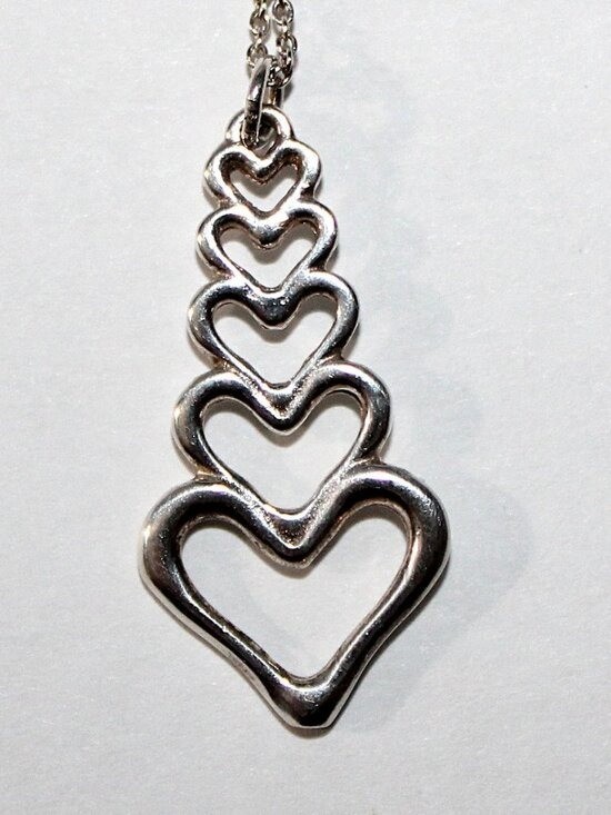 Sterling Silver Alexa’s Angels Graduated Heart Necklace