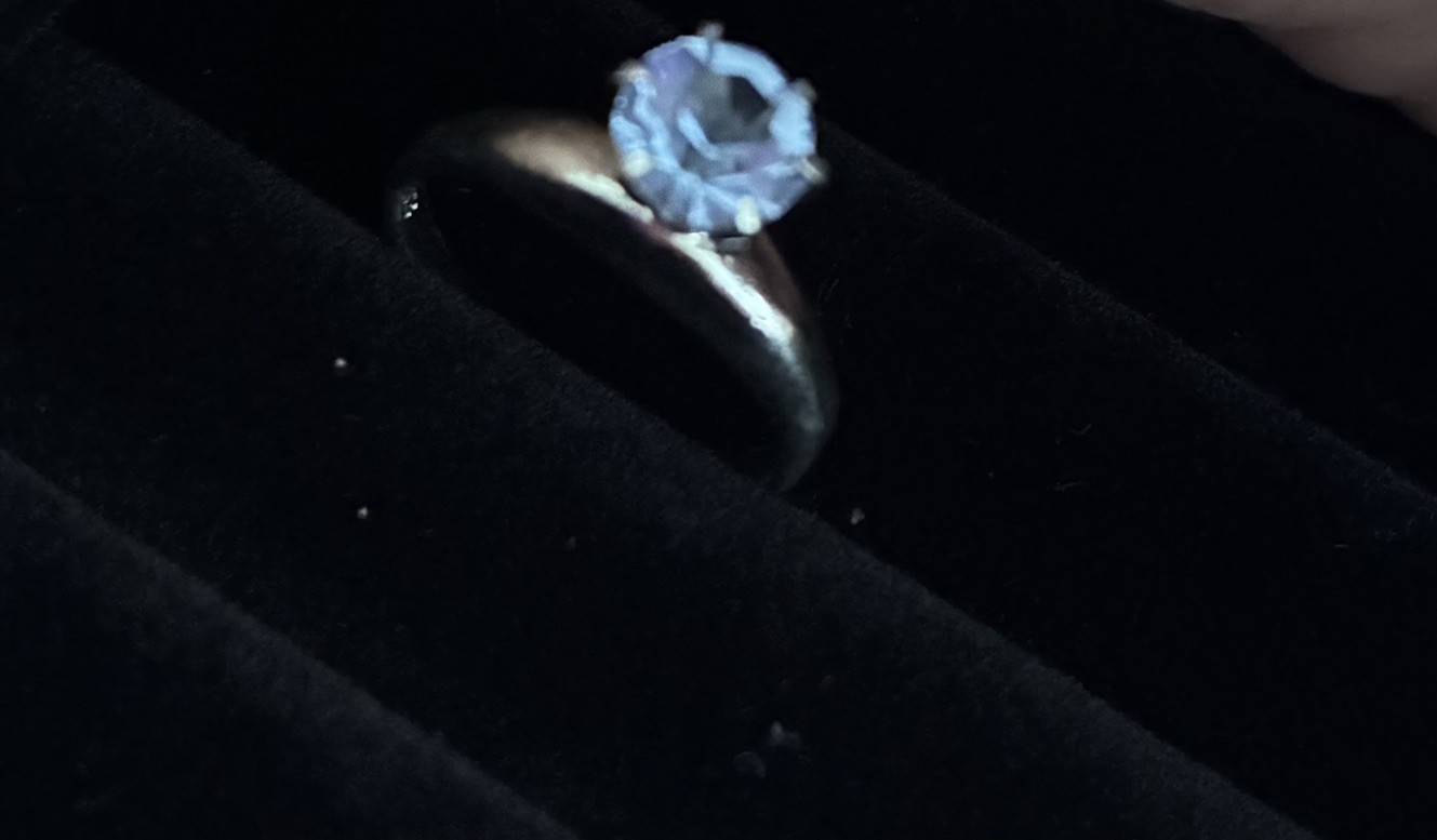 Silver-toned Ring with BLUE Stone