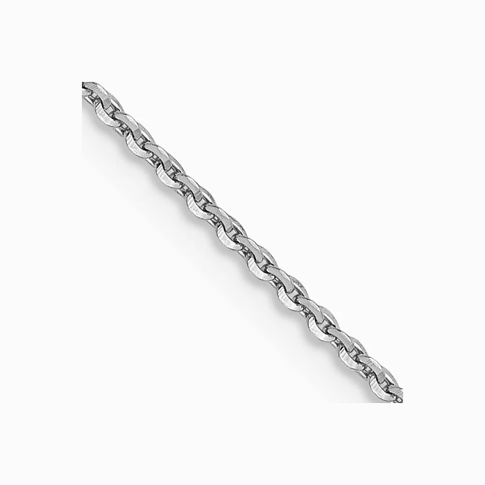 14K White Gold 1.0 Mm Diamond-Cut Cable Chain Necklace 16″-24″
