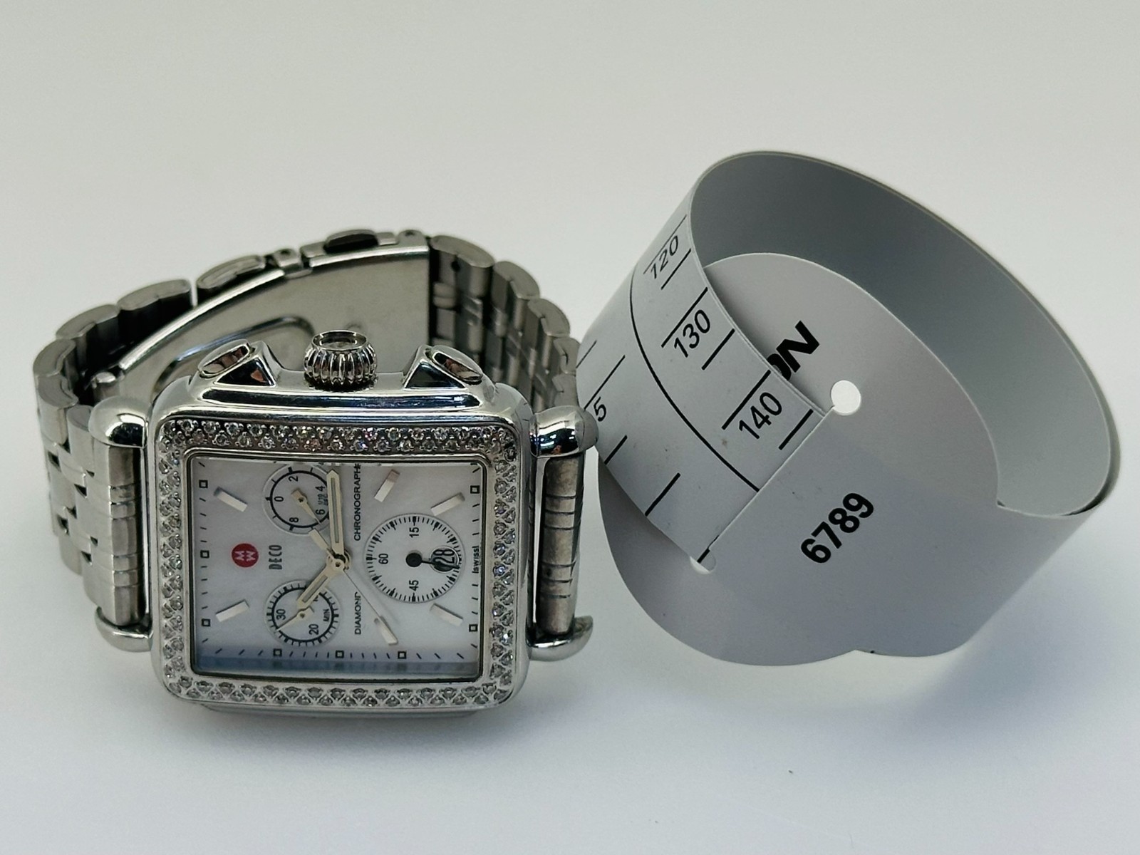 MICHELE DECO 33MM STAINLESSSTEEL DIAMOND WATCH