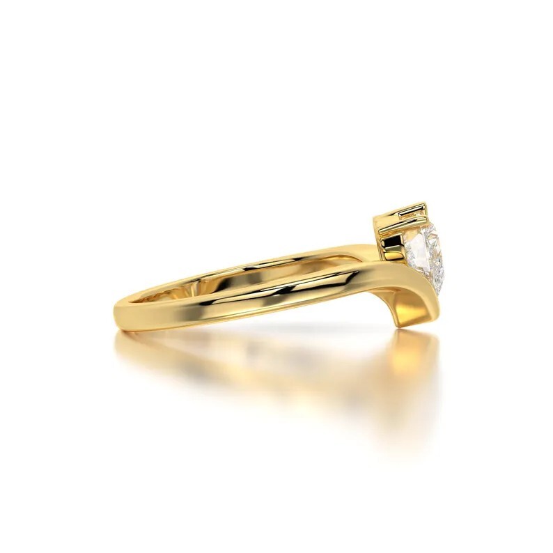 1.00 CT Heart EF VS/SI Lab Grown Diamond Women’s Engagement Ring 14K Yellow Gold