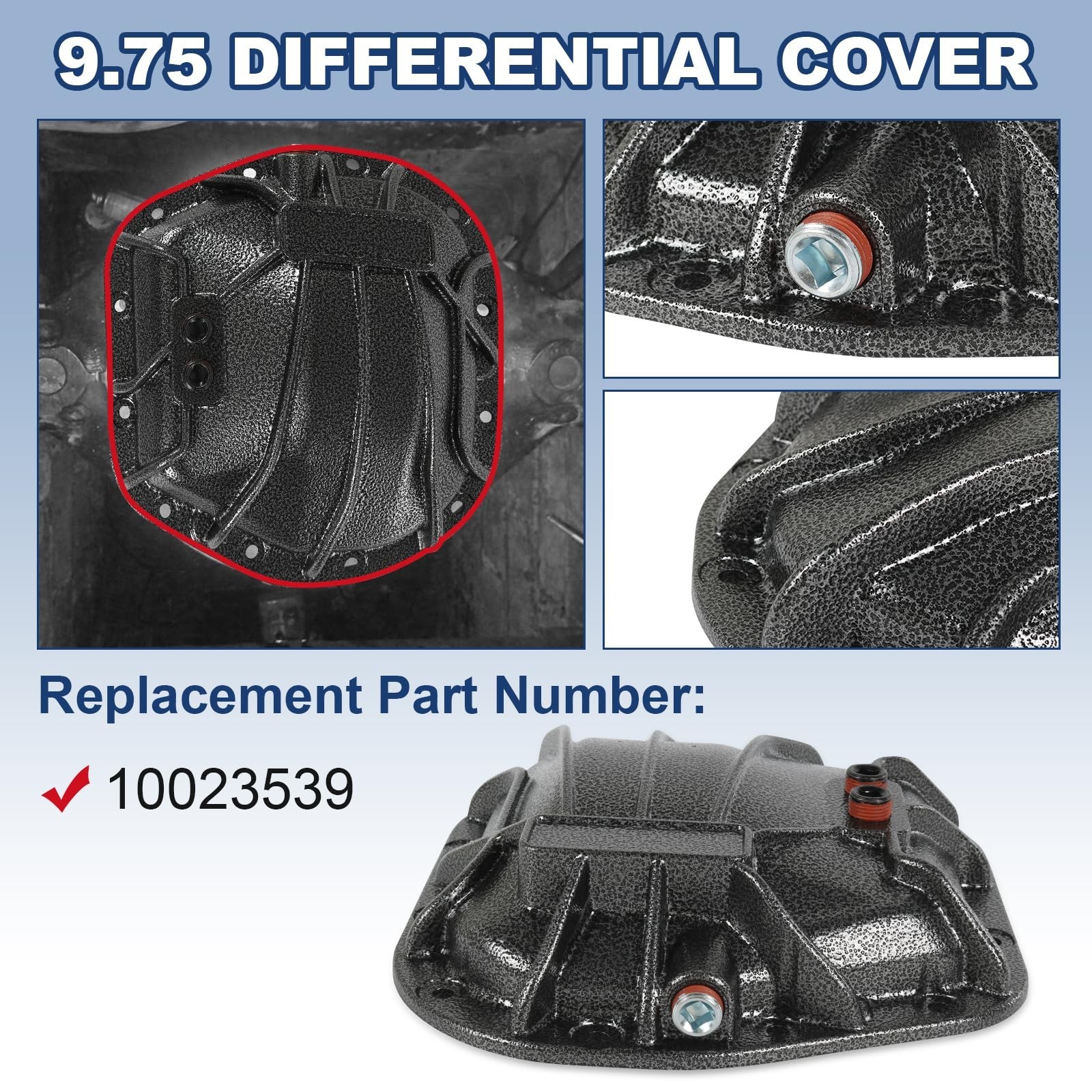 9.75 Differential Cover Compatible with Ford Lincoln Rear Diff Cover & Hardwa…