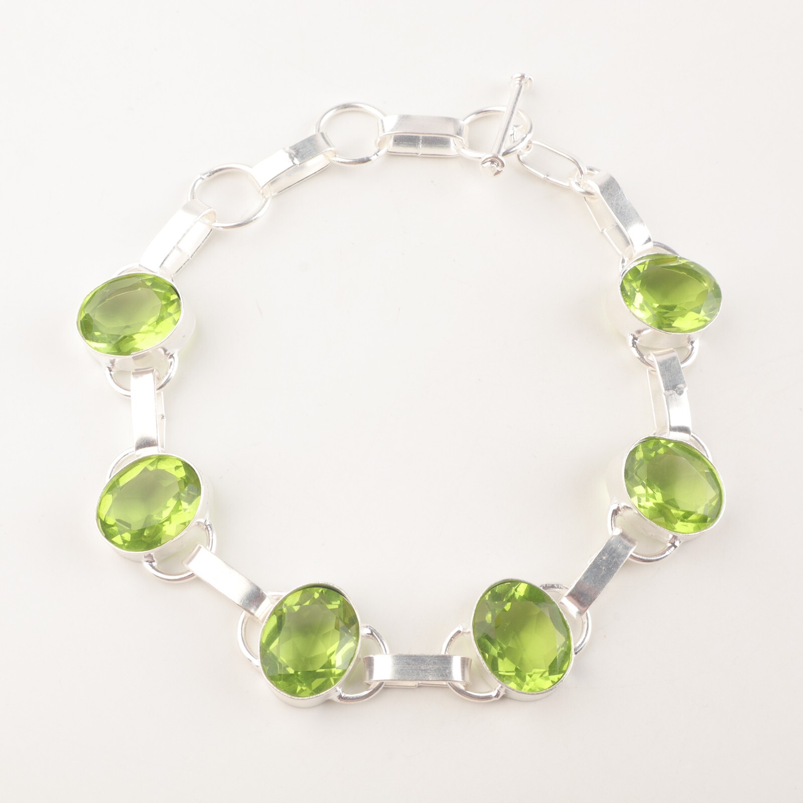 Ethnic Style Bracelet Peridot Natural Gemstone 925 Sterling Silver bracelet